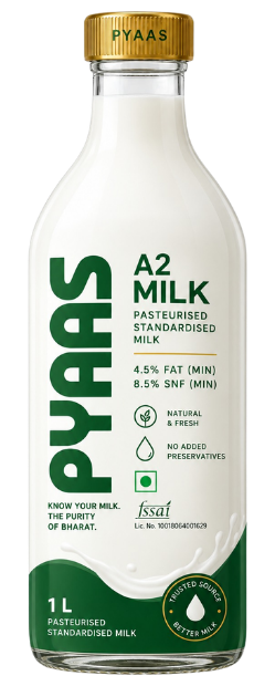 PYAAS Sahiwal Milk, 1 L bottle