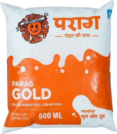 Parag Gold full cream milk pouch