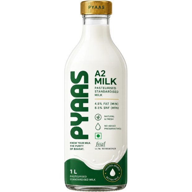 PYAAS Whole Farm Milk, 1 L glass bottle